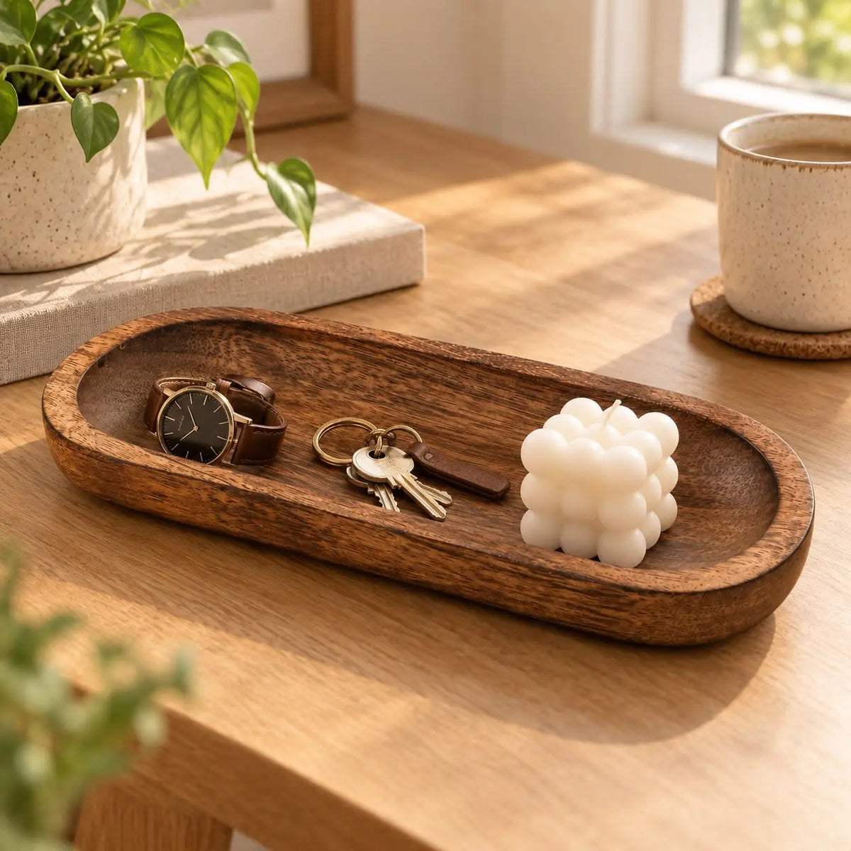 Oval Trinket Tray — Mango Wood