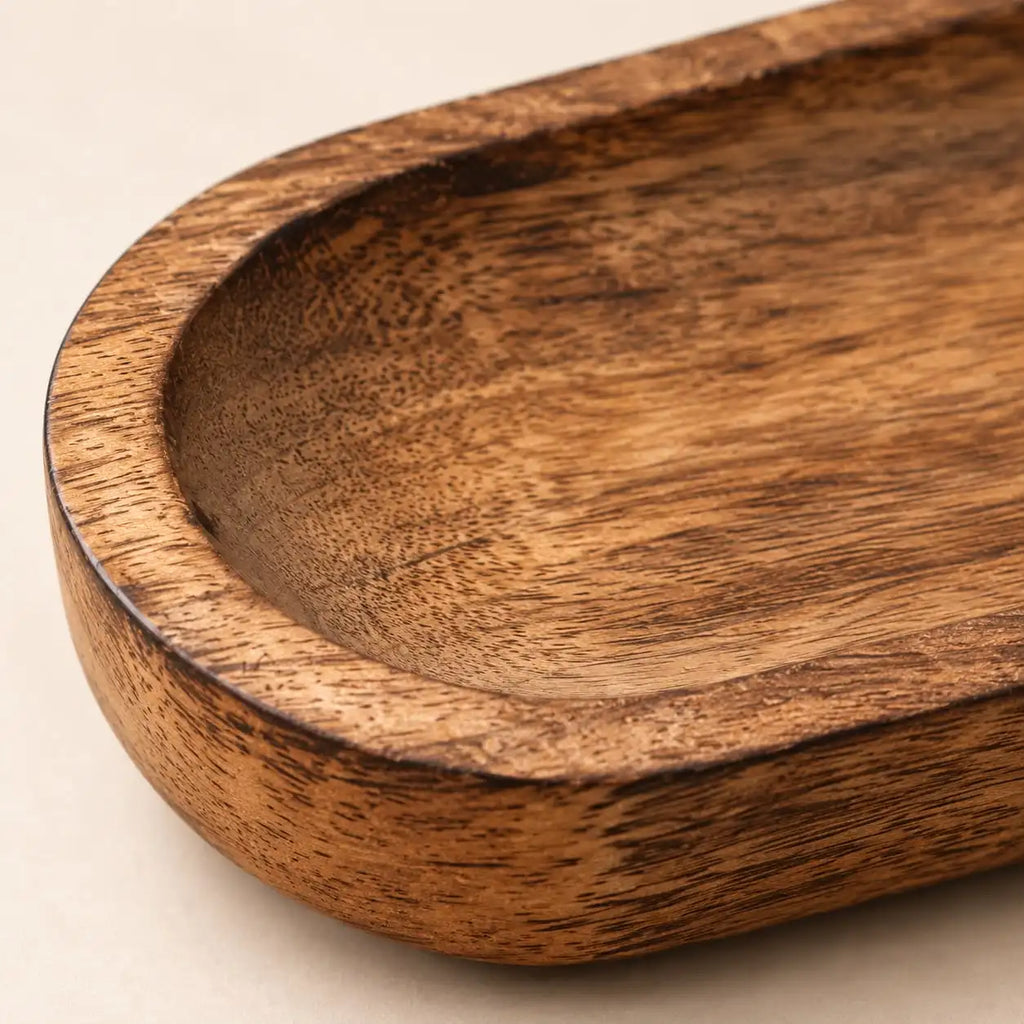 Oval Trinket Tray — Mango Wood