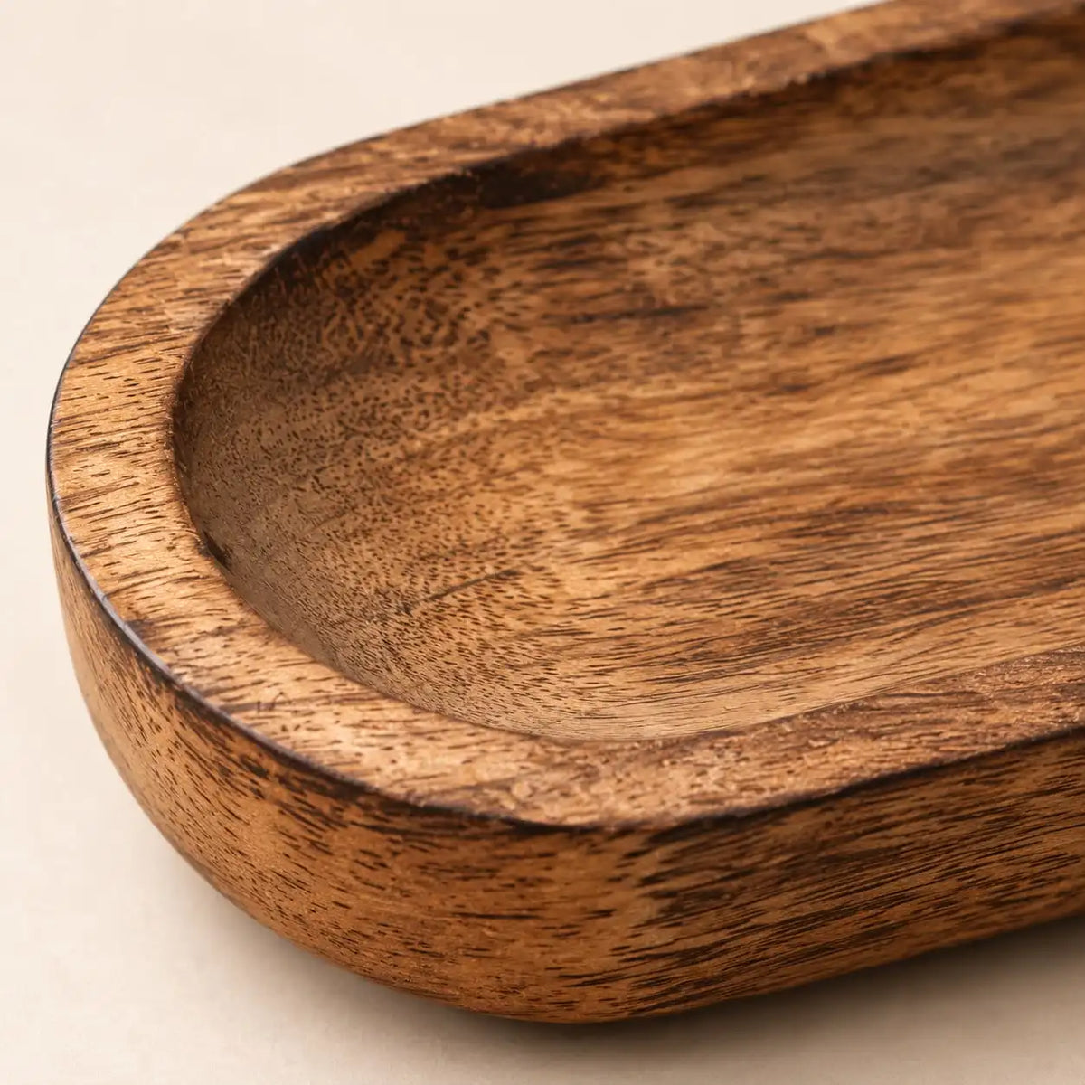 Oval Trinket Tray — Mango Wood