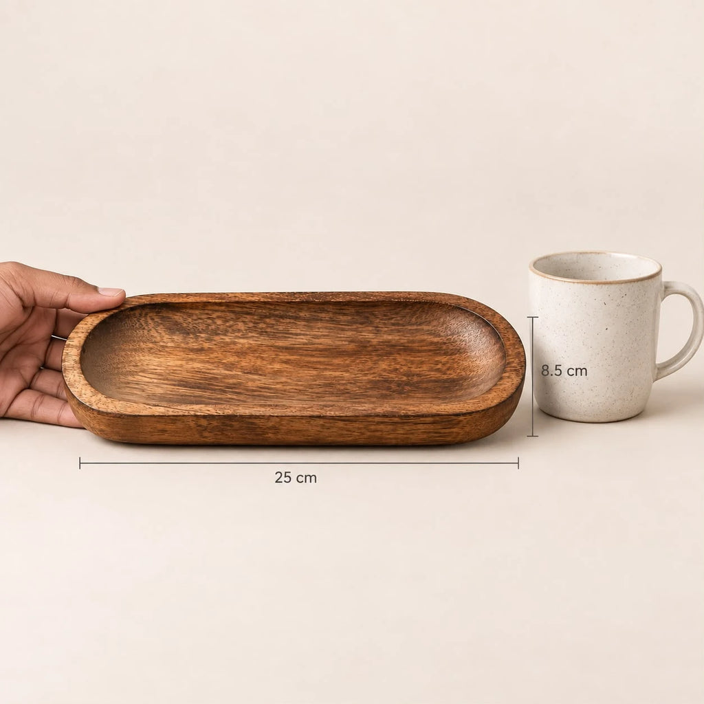 Oval Trinket Tray — Mango Wood